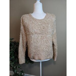 Wild Fable Sweater Sz M Gold Fuzzy
